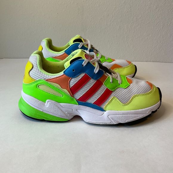 ADIDAS ORIGINALS MEN'S YUNG-96 LOW TEXTILE SHOE EE4407 YELLOW/GREEN/RED SIZE 7 - Picture 4 of 9